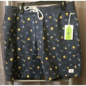 Katin Modular Hybrid Board‎ Surf Beach Shorts 32 Geometric Button Drawstring Fly